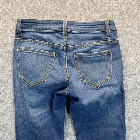 Kancan Women's Jeans Size 25 Skinny Dark Blue Raw Hem‎ Stretch Denim - Picture 12 of 13